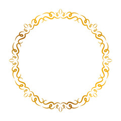 Ornamental gold round frame