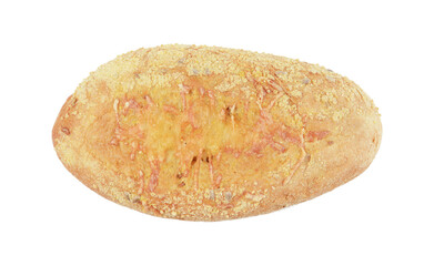 A loaf of cornbread isolated on white.