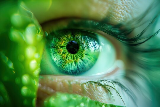 Enchanting Green Eye Macro Closeup