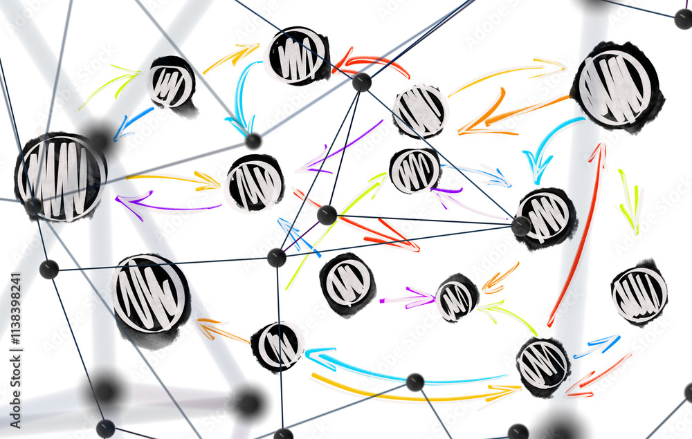 Poster abstract technology group and data 3d