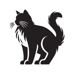 Obraz premium cat vector art illustration silhouette