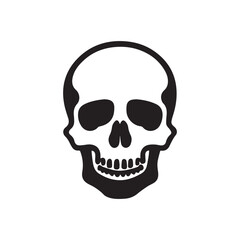 Minimalist Skull Silhouette Black Skull Illustration
