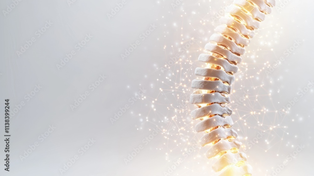 Aufkleber dynamic visualization of human spine with visible vertebrae digital medical environment abstract per