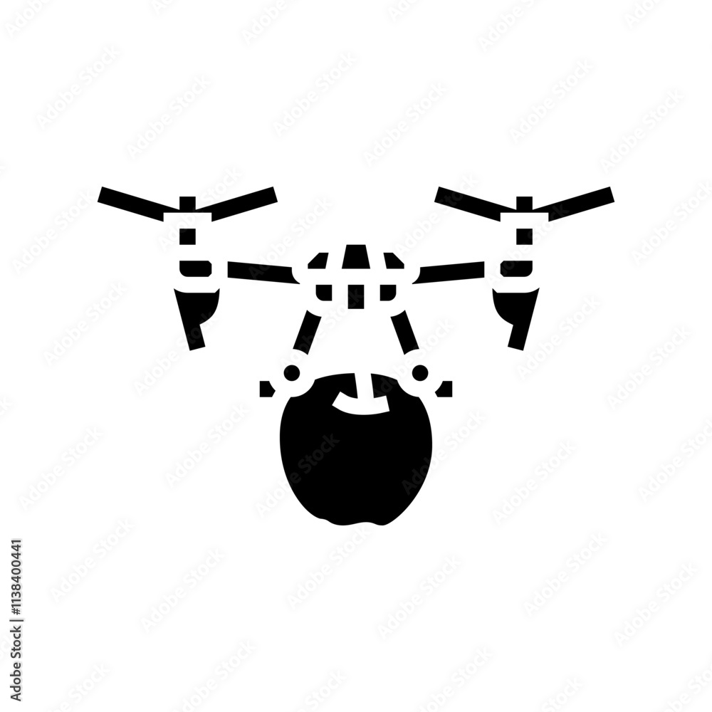 Canvas Prints harvesting drone robot harvests glyph icon vector. harvesting drone robot harvests sign. isolated symbol illustration