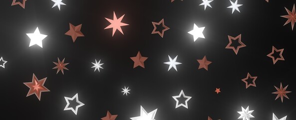 Starlit Christmas Shower: Mesmeric 3D Illustration Depicting Descending Holiday Star Particles