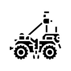 Naklejka premium soil analysis robot harvests glyph icon vector. soil analysis robot harvests sign. isolated symbol illustration