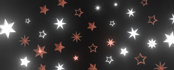 Starlit Christmas Shower: Mesmeric 3D Illustration Depicting Descending Holiday Star Particles