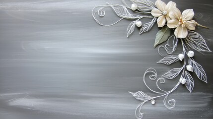 Elegant Chalkboard Background with Botanical Elements and Autumn Accents
