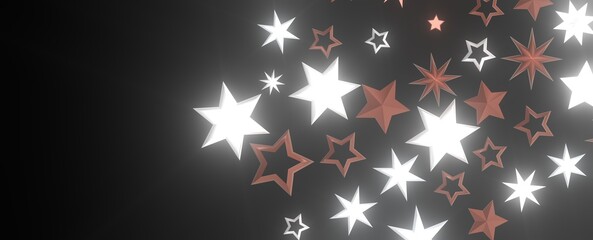 Falling Christmas Star Show: Mesmeric 3D Illustration Depicting Falling Holiday Stargazing Spectacle
