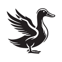 Fototapeta premium Duck silhouette vector image isolated