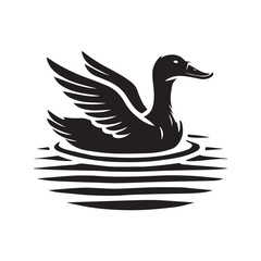 Duck silhouette vector image isolated