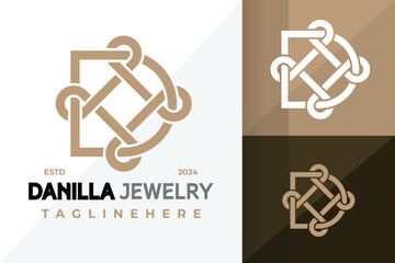 Letter D Knot Logo Icon Vector Design Illustration