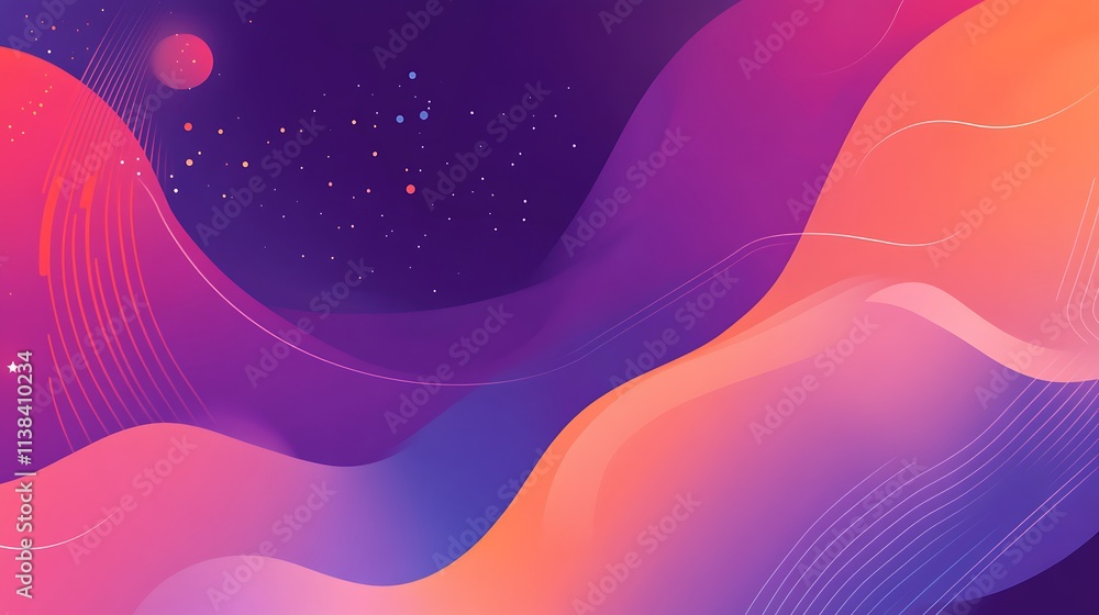 Poster abstract cosmic waves gradient background design