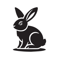 Easter bunny silhouette isolated on white background. illustration icon set of different rabbit silhouettes for design use.