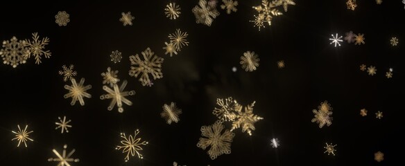 Winter Snow Symphony: Captivating 3D Illustration of Descending Snowflakes for Christmas