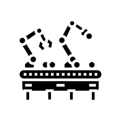 robotic sorting system robot harvests glyph icon vector. robotic sorting system robot harvests sign. isolated symbol illustration