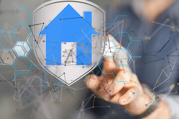 house. data Big data visualization background.Abstract technology - neural network exposure digital
