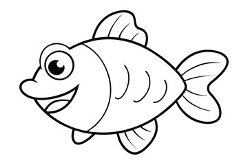 Cartoon blobfish line art vector design.eps