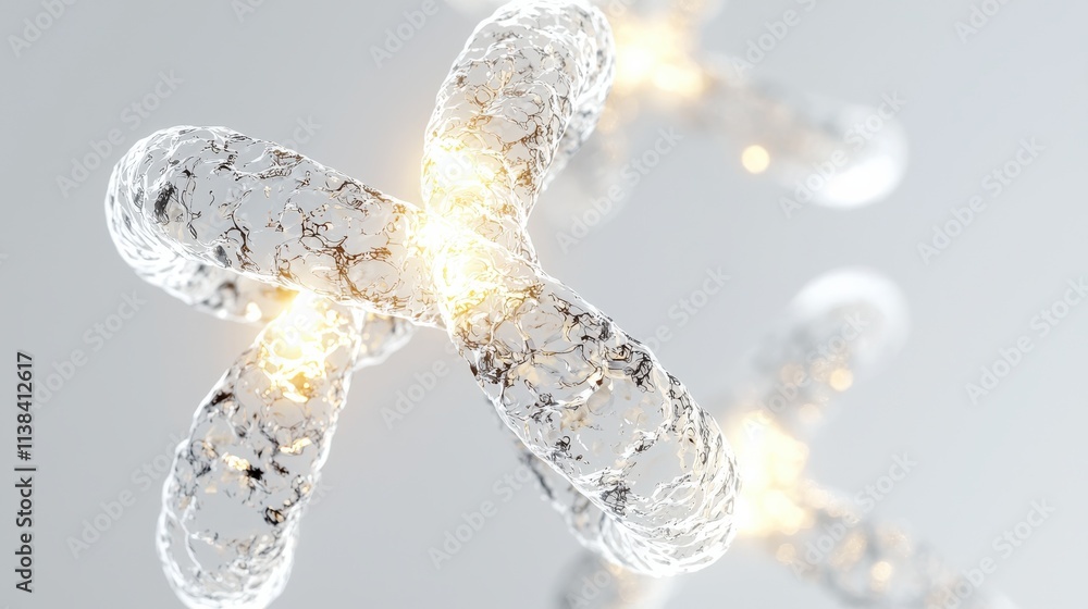 Poster artistic representation of human chromosomes digital artwork abstract science laboratory environment