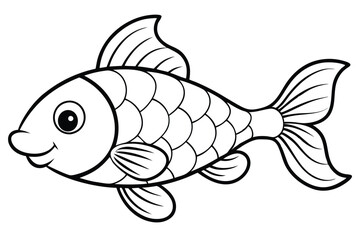 Cartoon koi fish line art vector design