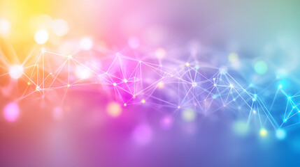 Abstract gradient background with connecting lines and dots.