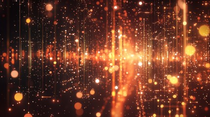 Fototapeta premium Golden Lights Bokeh Background Abstract Sparkle Texture