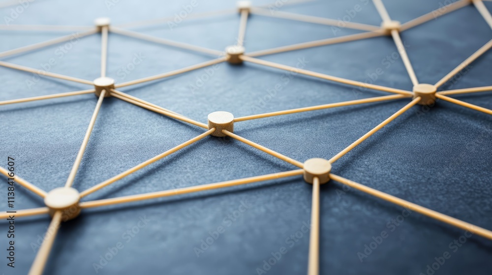 Aufkleber network connection global communication interconnection wooden structure