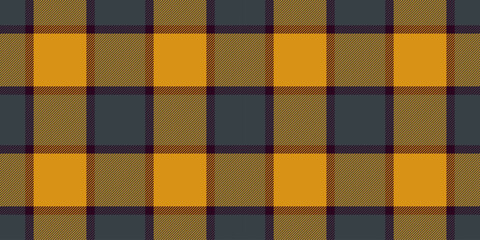 Identity check plaid background, new york fabric seamless tartan. Easter pattern vector texture textile in dark and amber colors.