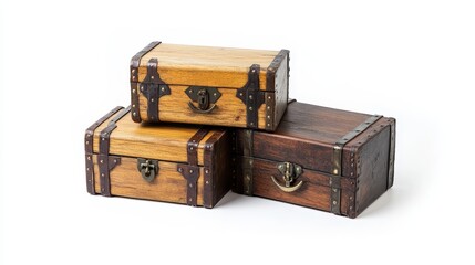 Antique Wooden Chests  Vintage Storage Boxes  Retro Trunk Collection