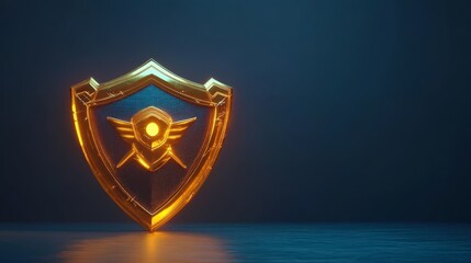 Golden Shield  Security  Protection  Digital  Game  Icon  Symbol