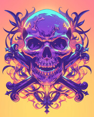 Skull and Crossbones Arm symmetry layout illustration