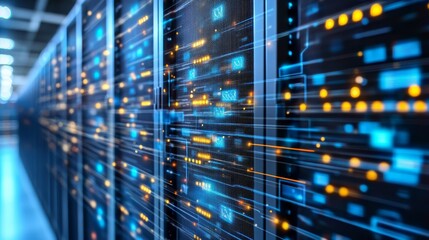 Data Center Server Room  High Tech Network Technology