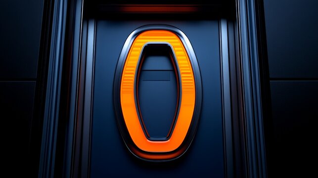 Neon Countdown: A glowing orange zero illuminated against a dark blue background, encased in a sleek metallic frame. The image evokes a sense of anticipation and excitement.