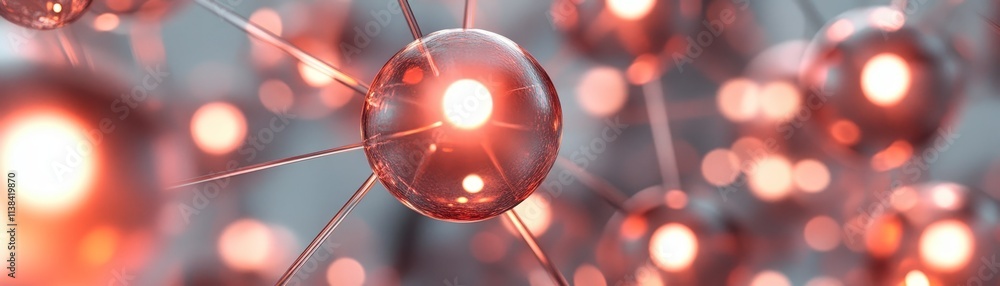 Poster illuminated network abstract d molecular structure