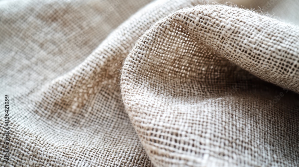 Aufkleber textured neutral taupe fabric close-up soft material background textile studio setting detailed view