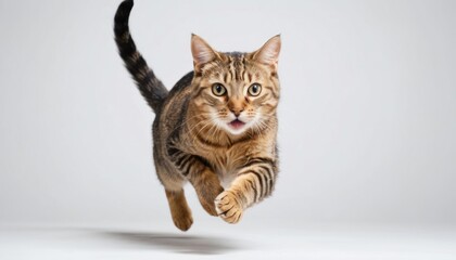 Obraz premium Adorable kitten with beautiful eyes on a white background