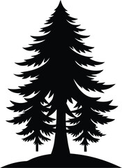 Fototapeta premium pain tree black and white silhouette vector design