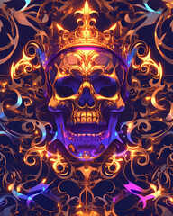 Skull and Crown Shoulder symmetry layout illustration