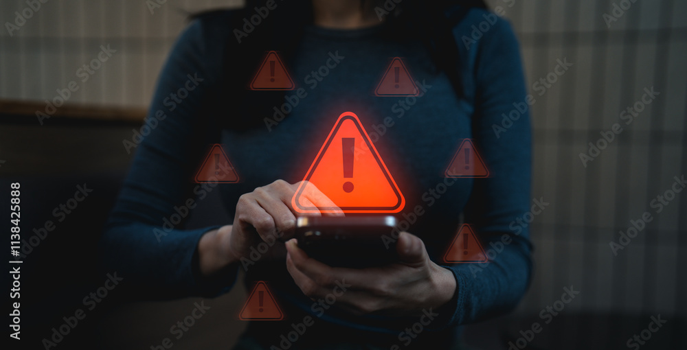 Aufkleber a system warning signals a hacked alert, indicating a cyberattack on the computer network. the situa