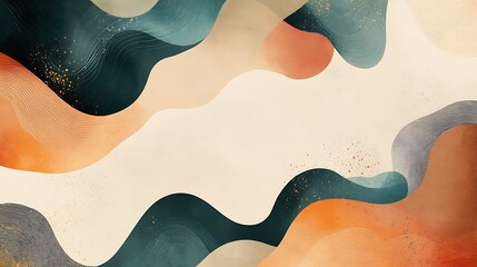 Abstract Wave Design With Earthy Tones