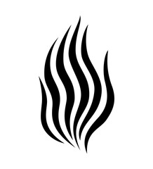 Tribal tattoo vector illustration of fire. Hand drawn black curve shapes on white background