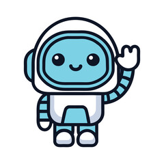 Cute Robot Mascot Vector Design.