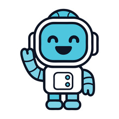 Cute Robot Mascot Vector Design.