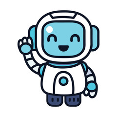 Cute Robot Mascot Vector Design.
