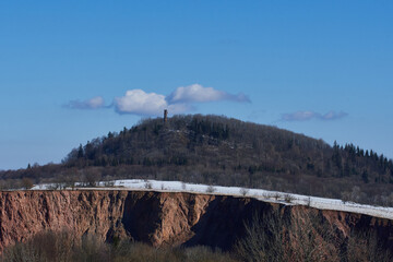 Altenberg im Osterzgebirge im Winter mit Blick zur Pinge und zum Geising