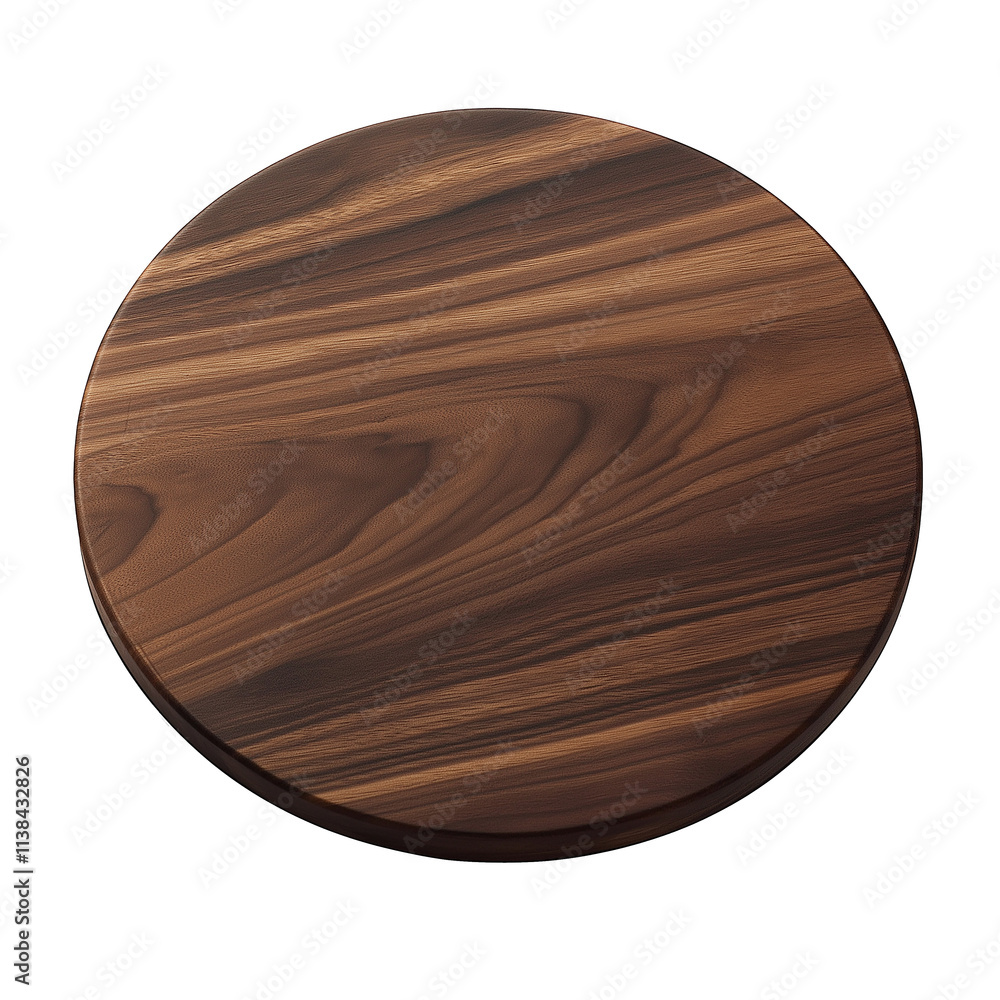 Poster round wooden board with transparent background for easy integration