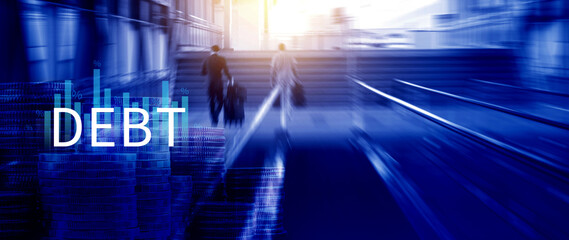 Debt growth and percentage for debt reduction concept, growth of public debt, Delve deeper the...