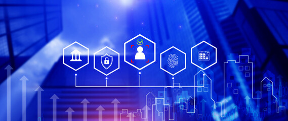 KYC, verification concept, KYC Know Your Customer Technology. Business verifying identity clients, Client authentication access personal financial data, digital technology against digital cyber crime.