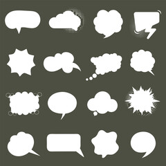 set of blank comic speech bubbles