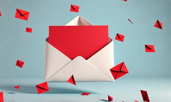 animated envelope icon with falling red letters, dynamic digital communication
- Powered by Adobe